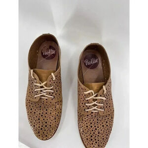 Rollie Nation Shoes Comfort Leather Derby Casual Rollie Derby Punch Tan Size 39